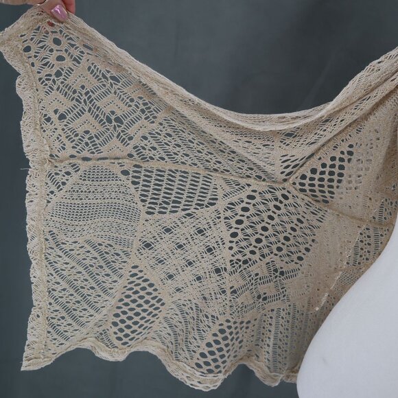 Wet Seal Waterfall Cardigan Womens S Beige Fairycore Boho Beach Cottage Feminine - Picture 7 of 10